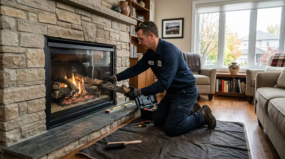 Gas Fireplace Cleaning service for a chimney system